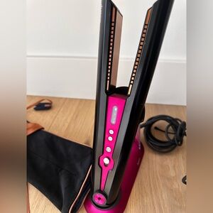Dyson wireless hair straightener. With stand and travel bag.